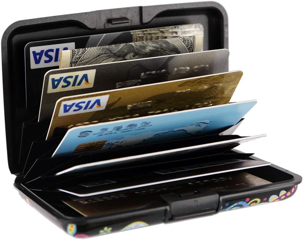 Kaabao Aluminum Wallet RFID Blocking Slim Metal Business ID Credit Card Holder Hard Case (A Butterfly)