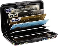 Vista 4 de Kaabao Soporte para tarjetas de crédito, cartera de metal para tarjetas de bloqueo RFID, mini funda rígida de aluminio delgada para tarjetas