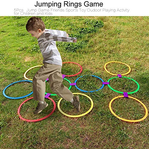 Lantro JS Good Flexibility Eco-Friendly Lightweight Jumping Rings Game, Hopscotch Rings Game Set, Boys Play for Indoor Use Outdoor Use Girls Play
