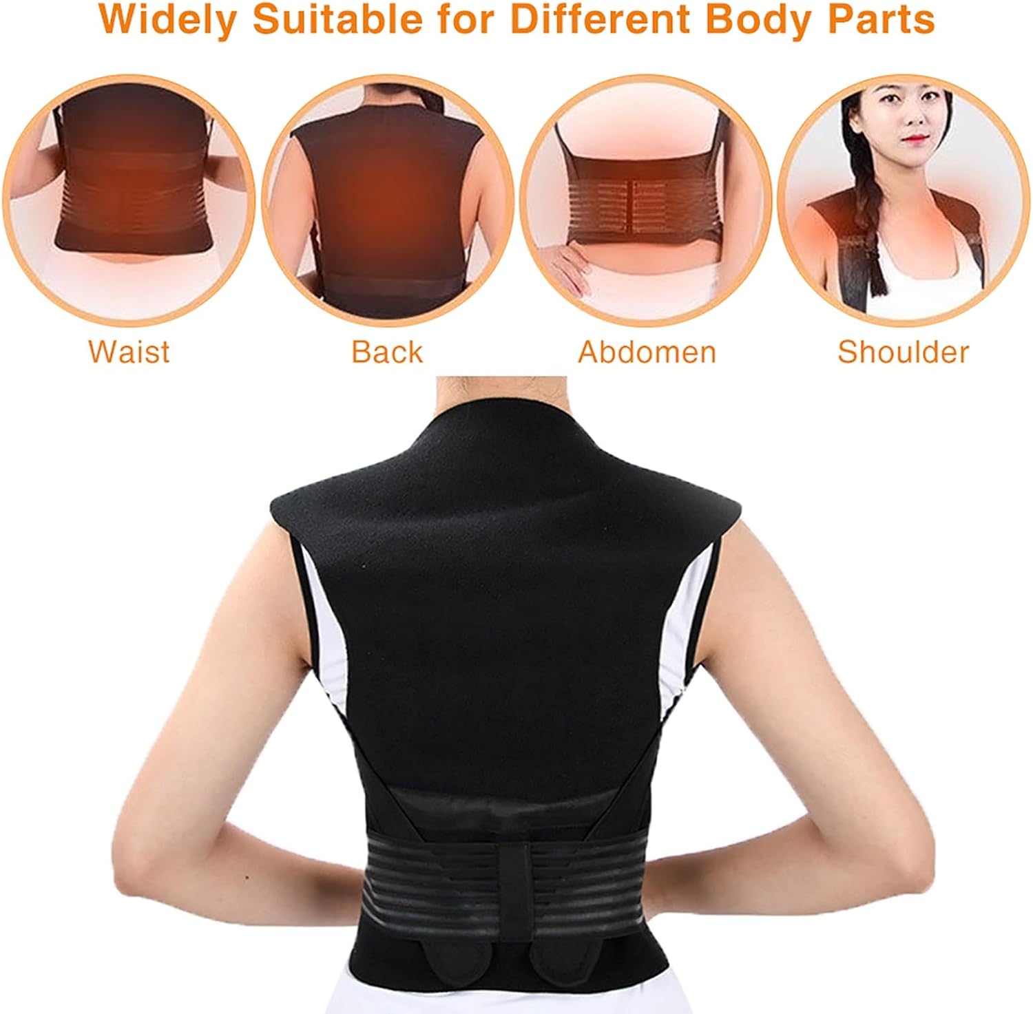 Self-Heating Magnetic Therapy Belt Lumbar Posture Corrector Shoulder Back Support Waist Brace Vest - Medical Grade Adjustable Magnetic Posture Humpback Corrector Brace (Size : L)