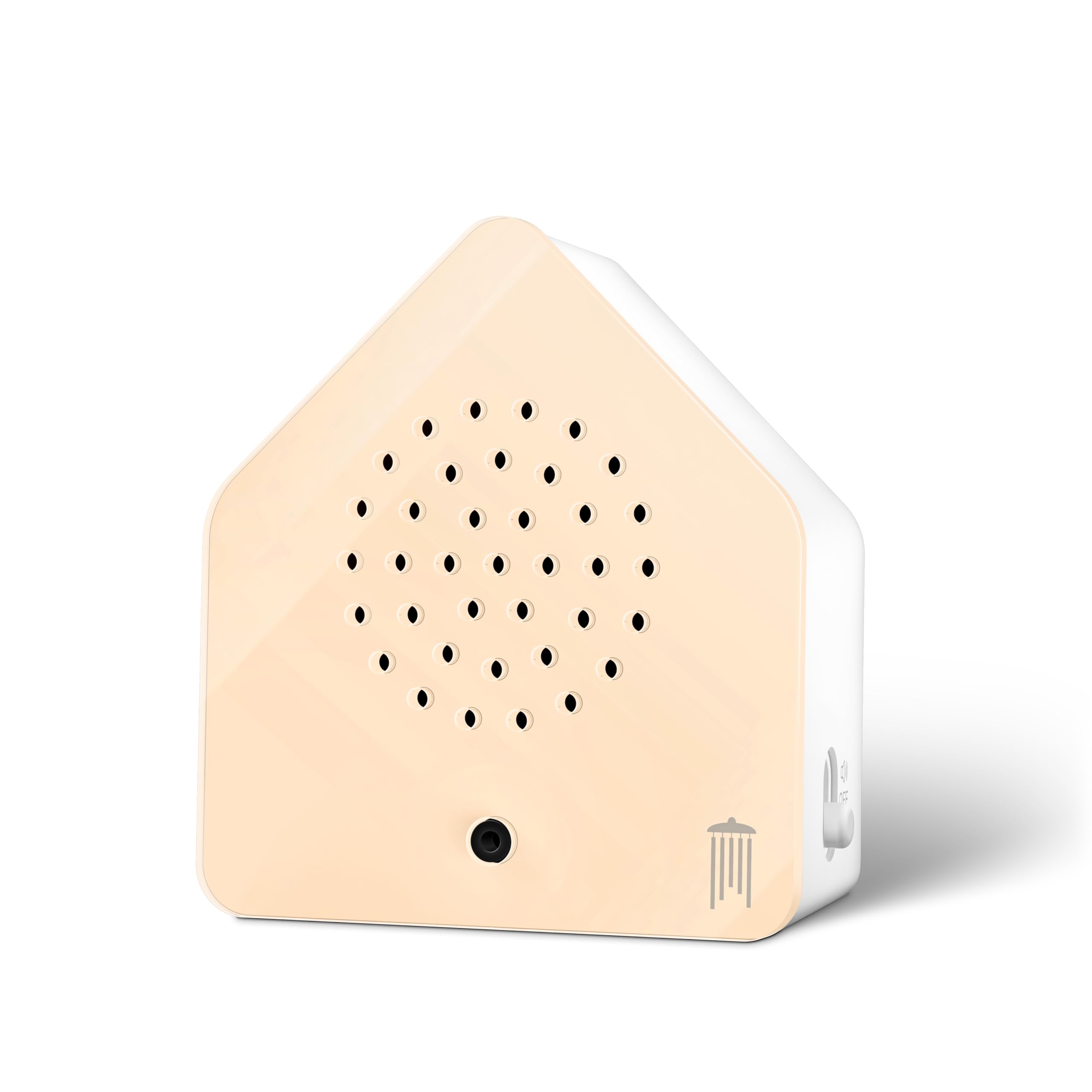 RELAXOUND ORIGINAL Zwitscherbox Satellite Wind Chimes Peach - Schimmernder Klang des Windspiels – Bewegungsmelder mit Sound – Naturgeräusche Soundbox