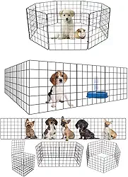 Cercadinho Pet Dobravel Móvel Articulado Cachorro Pequeno Porte Gato 6 Telas 30cm Preto