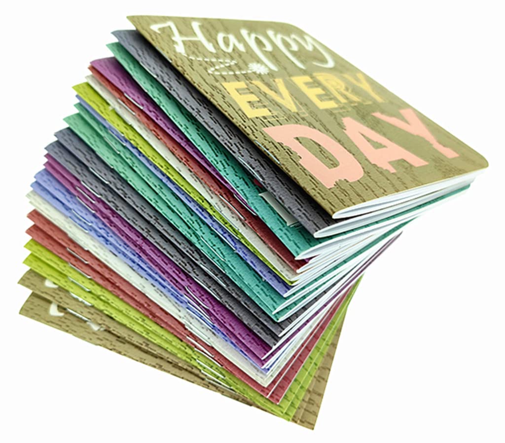 ALIMITOPIA Steno Mini-Notizblock, tragbar, 8,9 x 12,7 cm, 24 Blatt, linierte Seiten (inspirierende Wörter), 24 Stück