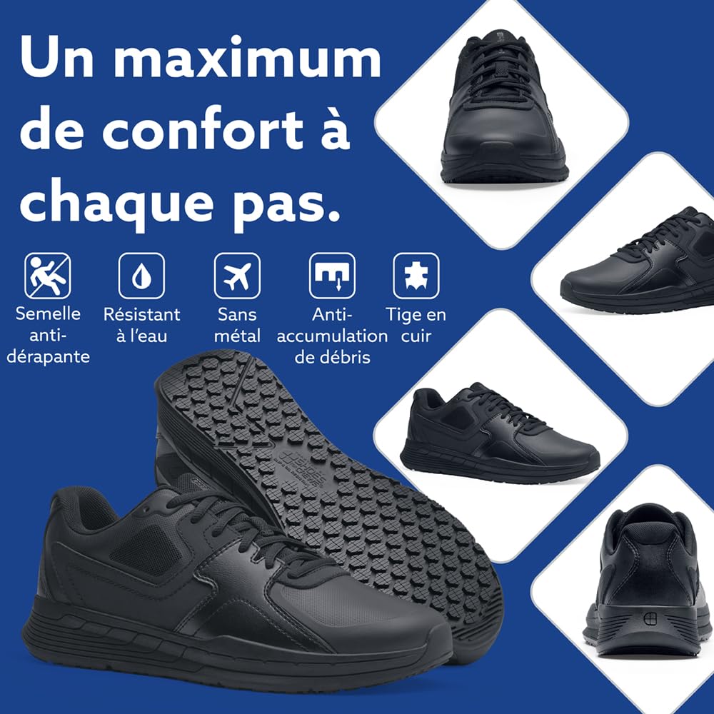 Shoes for Crews Baskets de Travail antidérapantes Unisexes – Confortables, Cuir Souple, Protection Contre Les éclaboussures, OB E SRC, idéales pour Cuisine, Bistro, Services de sécurité – Condor II