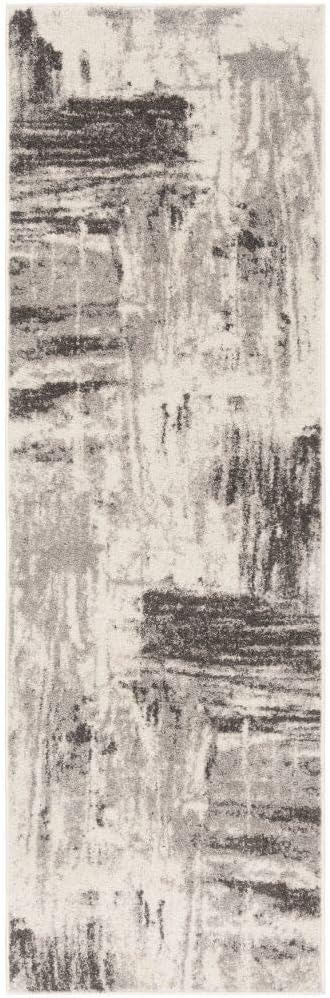 SAFAVIEH Adirondack Collection Runner Rug - 2'6" x 6', Ivory & Grey, Modern Abstract Design, Non-Shedding & Easy Care, Ideal for High Traffic Areas in Living Room, Bedroom (ADR133C)