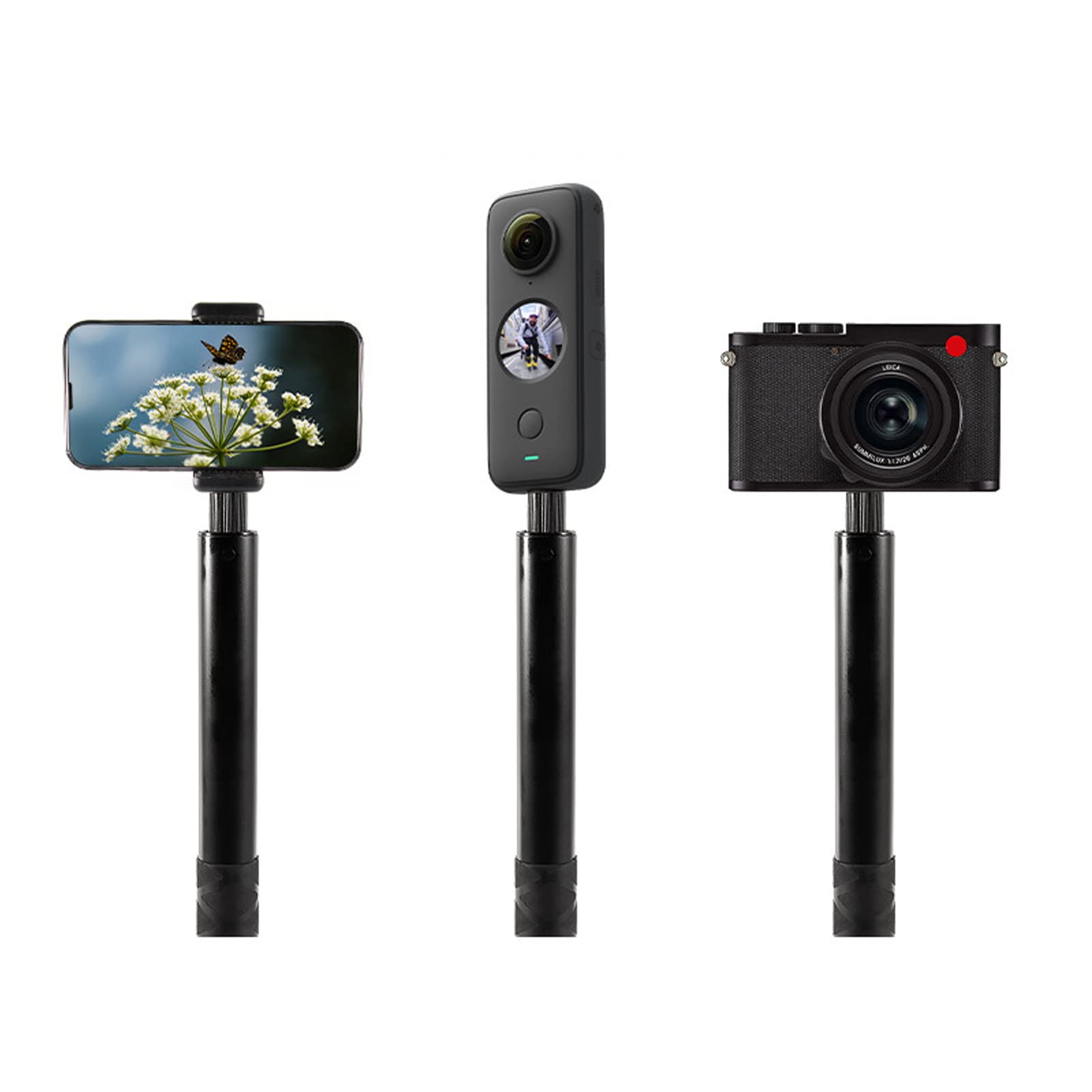 MINIFOCUS Prolunga per treppiede, colonne centrali a 2 sezioni, in lega di alluminio da 59,4 cm, asta telescopica con vite da 1/4 3/8, compatibile con treppiedi/giunto cardanico/fotocamera, carico