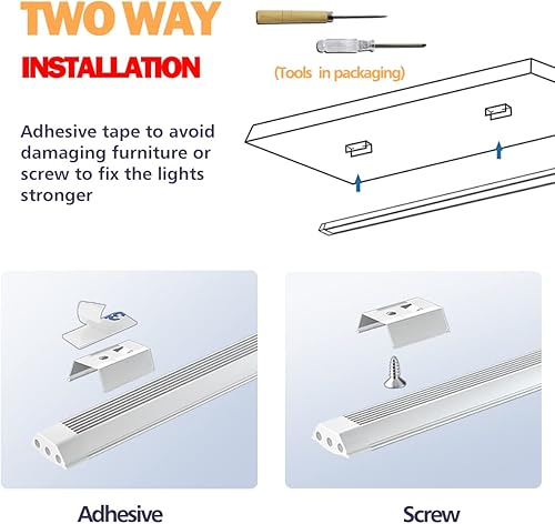 Miniatura 5 de MYPLUS Iluminación LED para debajo del gabinete, kit de barra de luz LED de 12 pulgadas con blanco frío de 1260 lúmenes, 14 W, luz LED de encimera