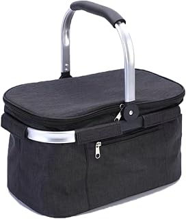 Cesta de Picnic Plegable 30L - Cesta Térmica para la Compra con Tapa, Diseño Portátil y Plegable, Gran Capacidad & Resistente al Agua, para Viajes, Compras, Playa