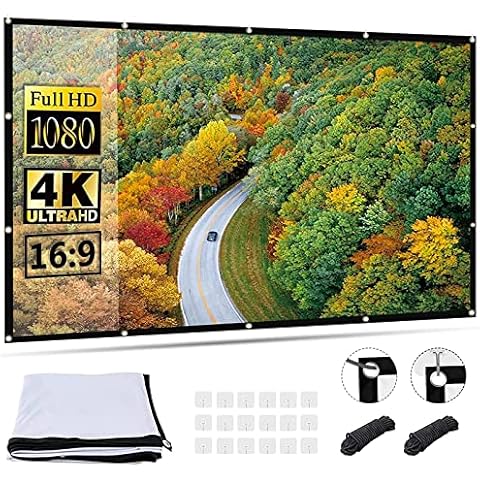 OWill 100 inch Projector Screen 16:9 HD Foldable for Home Theater Cinema Indoor Outdoor Cover