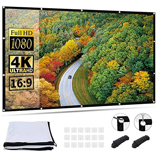 Écran De Projection Portable 100 Pouces 16:9 Avec Trépied - Toile HD, Pliable, Sac De Transport Inclus - Pour Intérieur/extérieur, Home Cinéma, Présentations, Camping - Potufa - 2