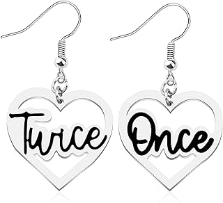 K-pop Gift Twice Once Heart Earrings for Fans Gift Korean Group Twice Album Merchandise Korean Group Jewelry Gift