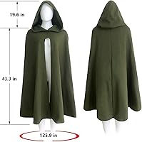 Vista 5 de Capa de bruja renacentista con capucha, disfraz medieval de hobbit para Halloween