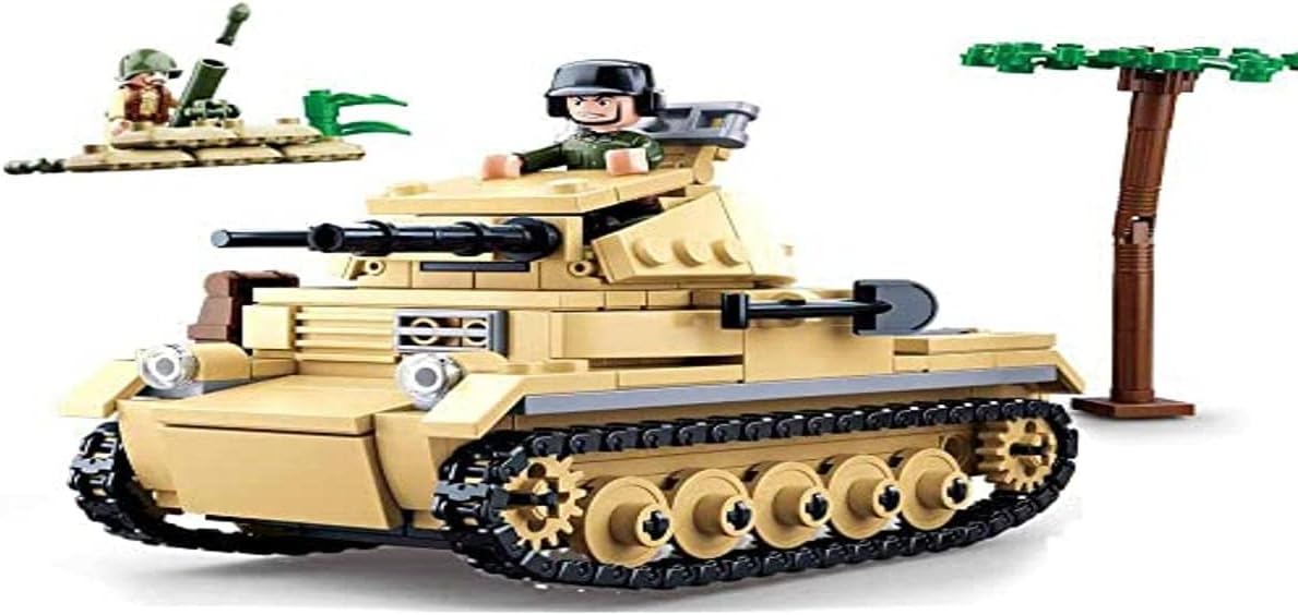 Sluban Klemmbausteine WWII Panzer Set - Mittlerer Alliierter Panzer II Mit 742 Teilen & Spielfiguren