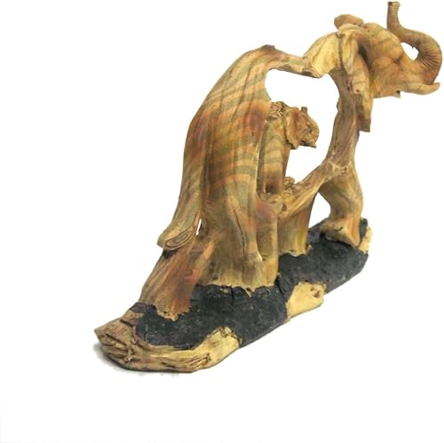 Miniatura 3 de Figura decorativa de madera sintética con diseño de elefante y bebé caminando en el salvaje