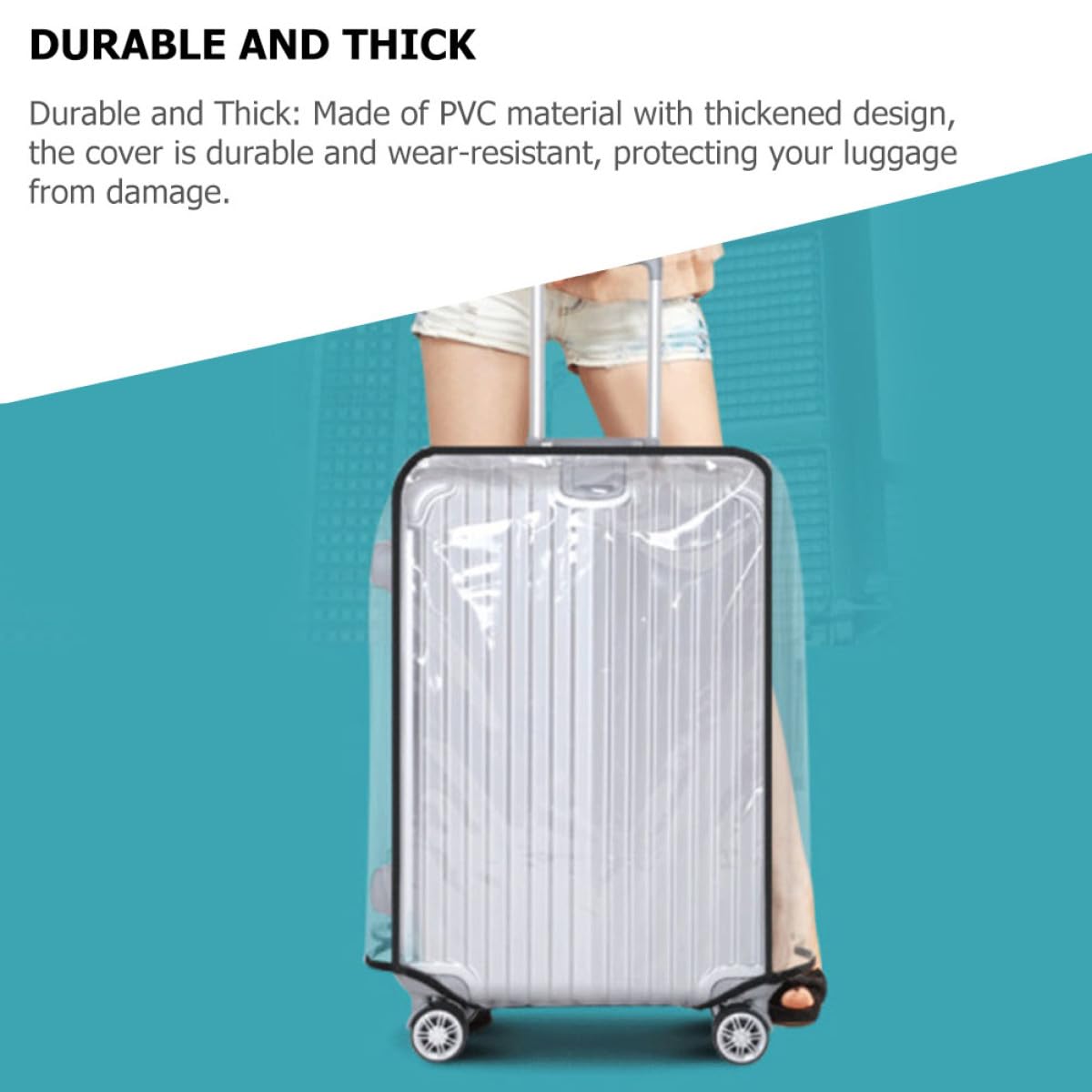 OSALADI Copertura Protettiva per Valigia in Pvc 3 Pezzi Cerniera Antisporcizia Design Sottile per Viaggio Elegante e Resistente