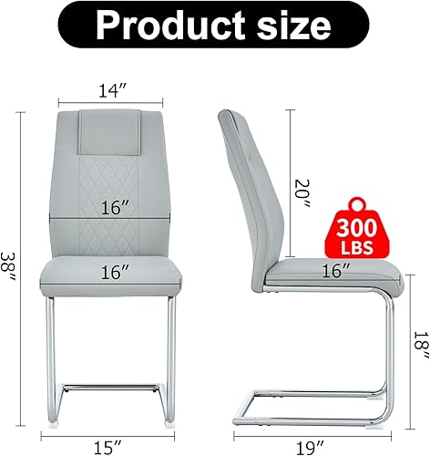 Miniatura 2 de Modern Dining Chairs Set of 8 with Faux Leather Padded Seat, Metal Legs Design for Dining Room, Living Room, Bedroom Side Chairs - Table & Chair