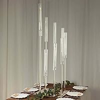 Vista 1 de Efavormart - Candelabro de acrílico transparente con 9 brazos, soporte para velas con base cuadrada, 4 pies de alto