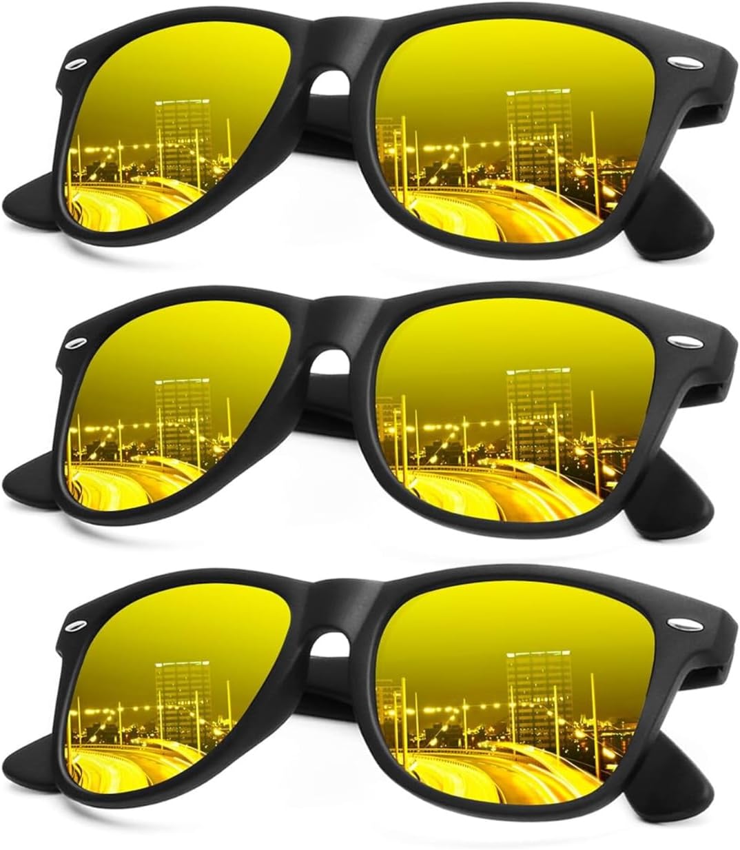 KALIYADI Polarized Sunglasses for Men and Women Matte Finish Sun glasses Color Mirror Lens UV Blocking (3 Pack)