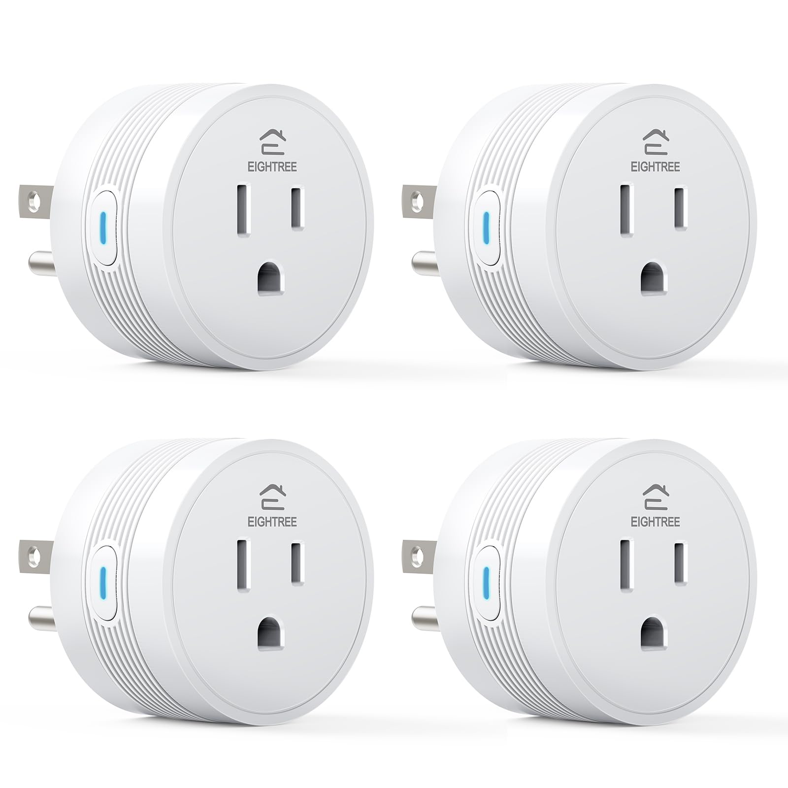 EIGHTREE 15A Smart Plug, Wi-Fi & Bluetooth Smart Outlet for High-Power Home Appliances, Works with Alexa & Google Home, Easy Setup, Timer & Remote Control, FCC & ETL Certified, 2.4GHz Wi-Fi Only