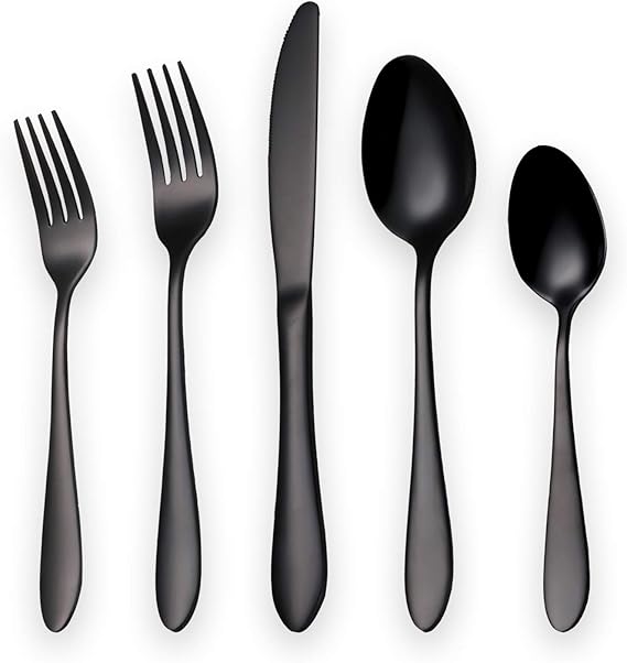 Titanium Black Plated Stainless Steel Flatware Set 20