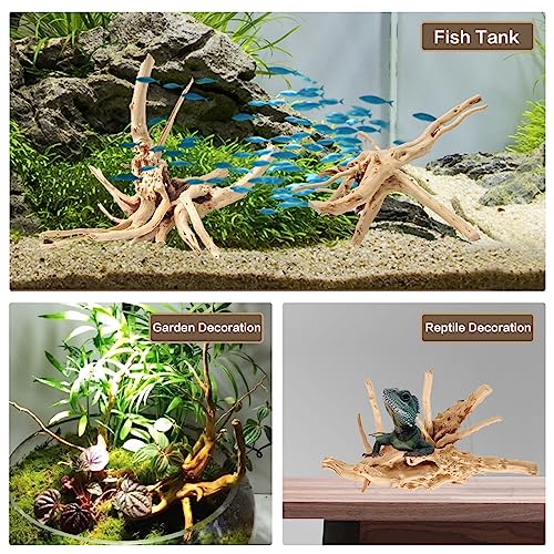 Hiwzitar Natural Driftwood For Aquarium Fish Tank Decor Spider Wood Branch 7-12'' Length 3 Pieces #TOP3
