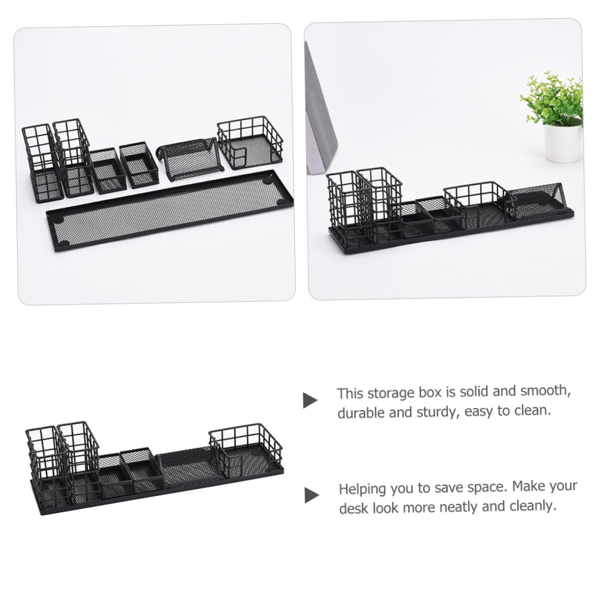 ARTIBETTER Set Portapenne Da Scrivania in Metallo Multifunzione, Grande Contenitore Per Matite e Organizer Scomparti Separati, Design Resistente Allo Sbiadimento Per Ufficio e Casa