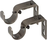 Vista 28 de Ivilon Soportes ajustables para barras de cortina - para barras de 1 o 1 1/8 pulgadas. Juego de 2 - Negro antiguo