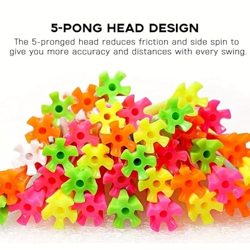 SWINGTEK 120 Stück Kunststoff-Golf-Tees, enthalten 100 Stück 8,9 cm unzerbrechliche lange Tees und 20 kurze Tees, gemischte Farben, Reibungswiderstandsreduzierung
