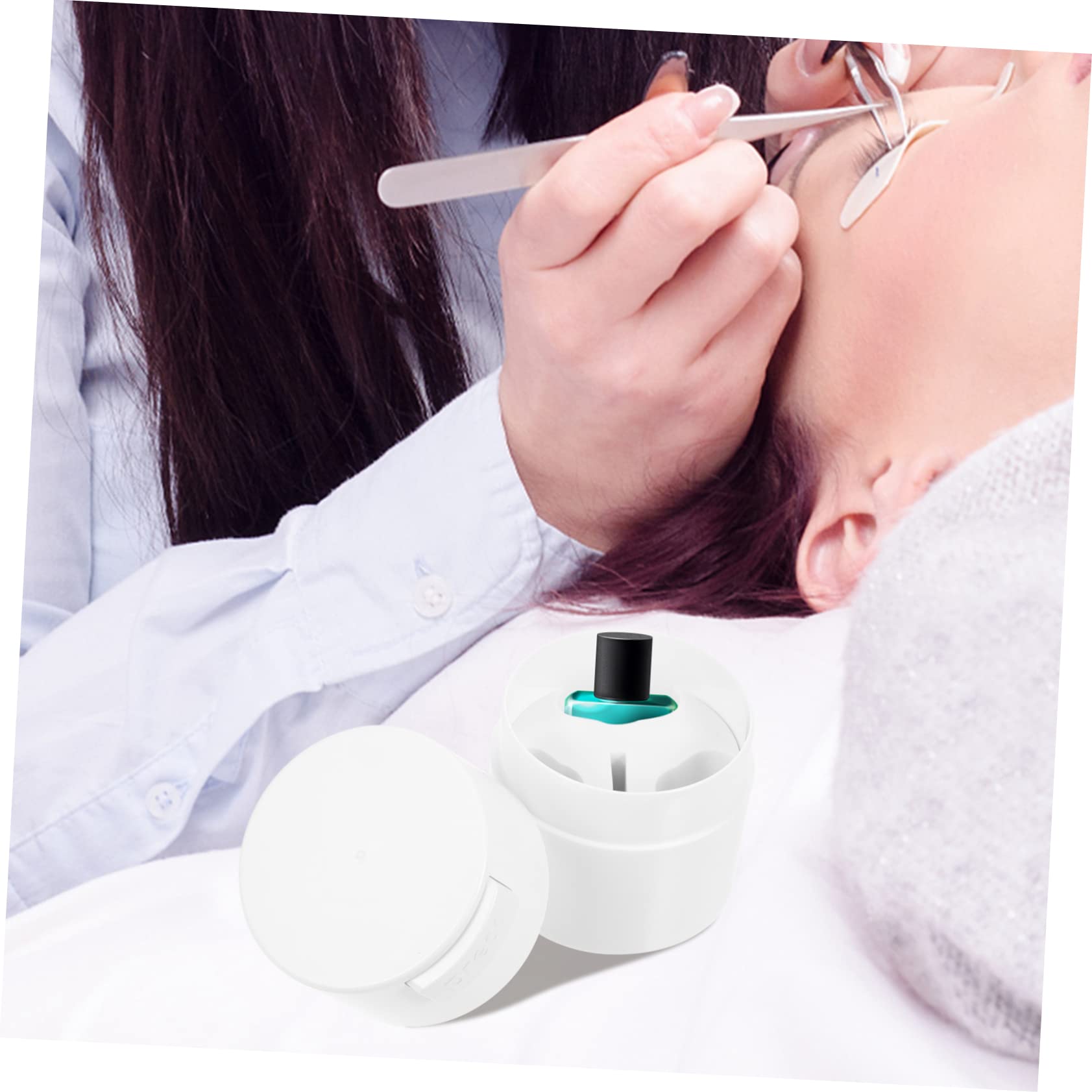 NULYLU Elegant Eyelash Glue Storage Container Must Have Lash Tech Supplies Sturdy Lightweight Jar