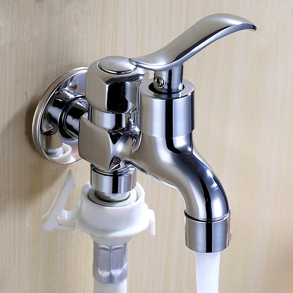 QHQQXN Rubinetto Miscelatore Tutto in Bronzo Rubinetto per Lavatrice Rubinetto per Lavatrice 4 Punti Singolo Freddo Doppia Testa Doppio Uso Un Passaggio Due su Tre collegamenti Rubinetto per Piscina