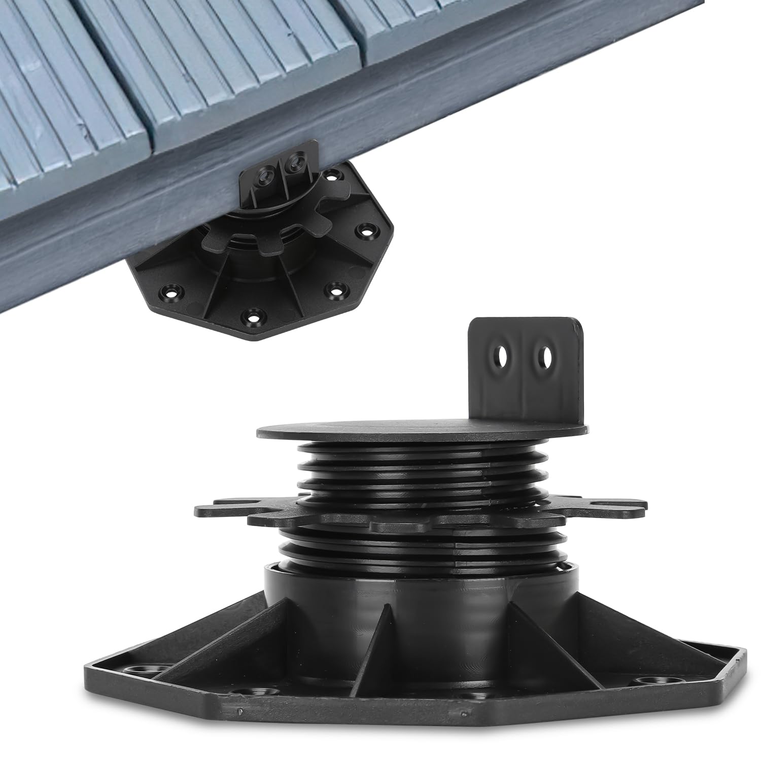 Lot de 100 paliers de sol réglables en hauteur, 30-60 mm - Pieds de terrasse, plots pour dalles de terrasse - Pour sous-structure de terrasse, WPC, pieds réglables