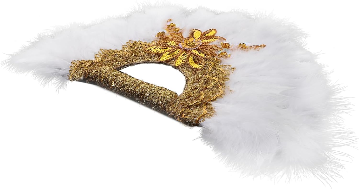 Elegant Wedding Bride Fan Handheld Plume Fan for Decorations Photo Props