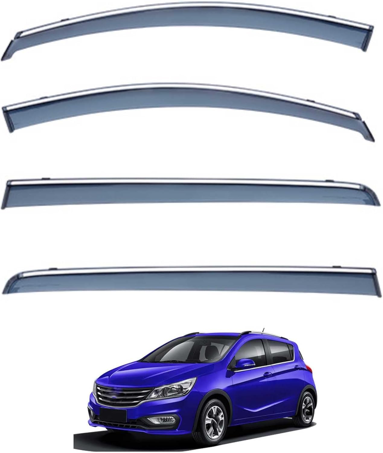 Nwsplmy Normal Wind Deflectors For Wuling Baojun 310 Mk1 2016-2021, Rain Guards Window Visors, 4-Piece, Protects Against Fading & Cracks
