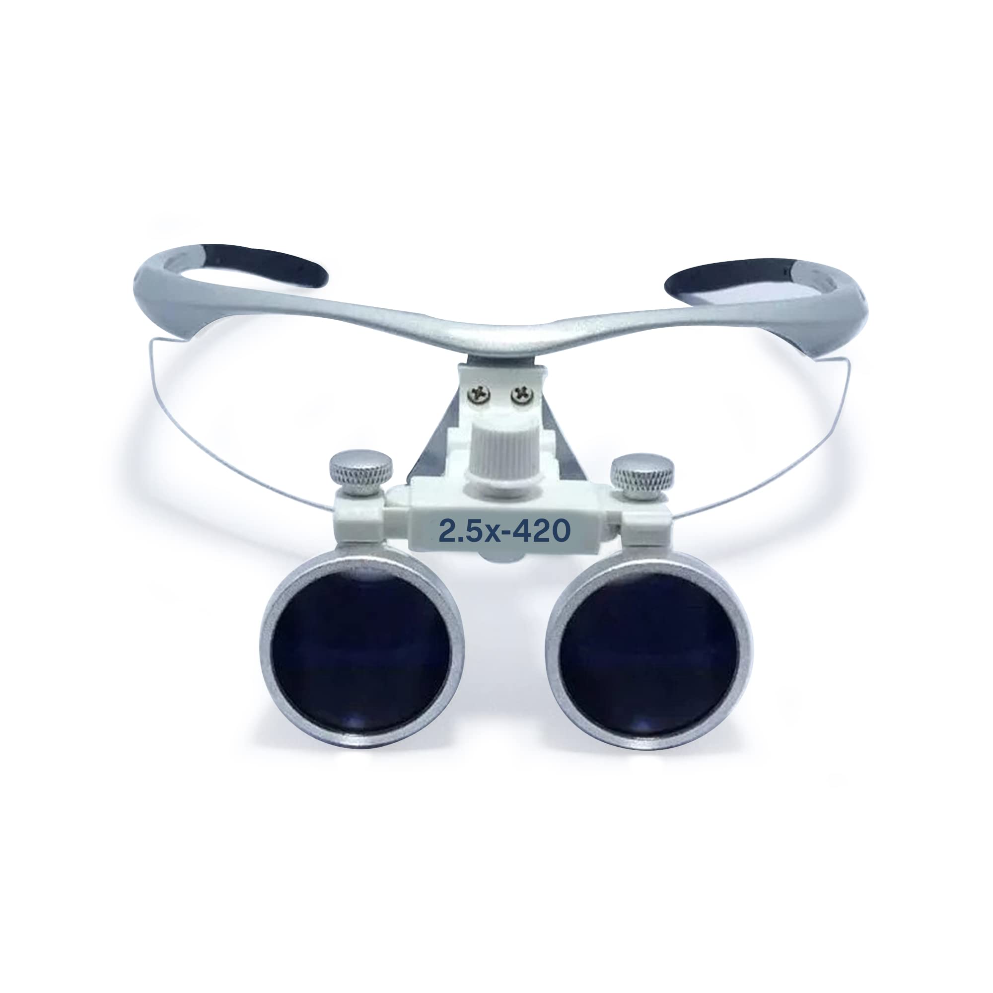 Endoking Dental Magnifying Loupes 2.5X | Plastic Frame | Lightweight & Durable | LED Headlight Free | Silver Design for Enhanced Vision in Dental Procedures | Comfortable Fit