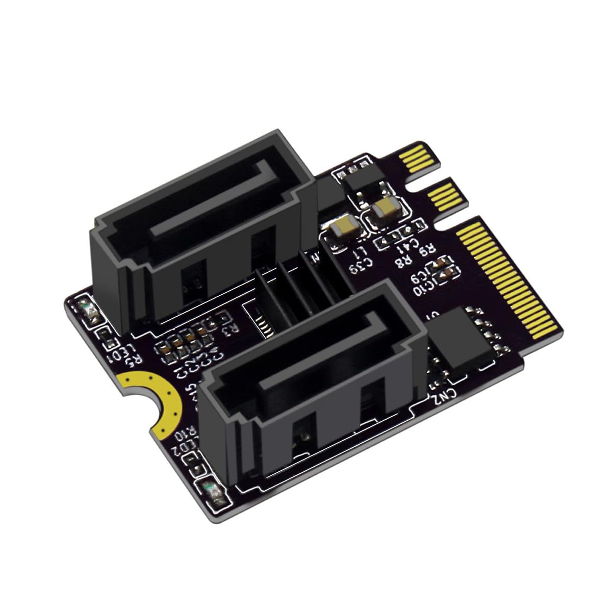 POFET NGFF Key A+E PCI Express do SATA 3.0 6 Gbit/s Dual Port Adapter Konwerter Karta rozszerzenia dysku twardego