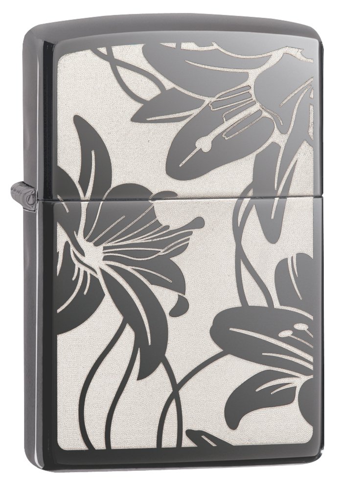 Zippo Lily Zippo Lighter in Black Ice 29426