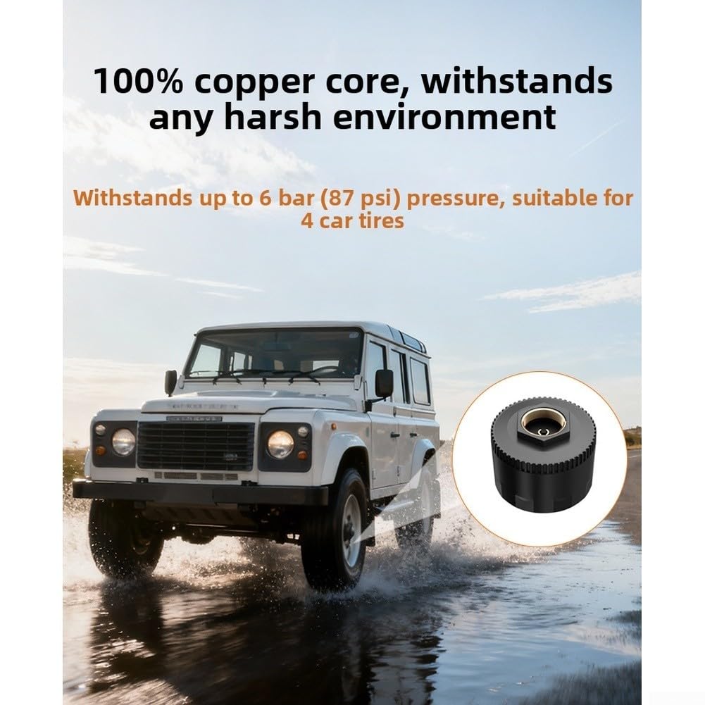 Manometro digitale TPMS senza fili con app di controllo mobile per moto, camion, camper, spegnimento automatico, monitoraggio della temperatura, grande schermo LCD, alimentazione 12 V