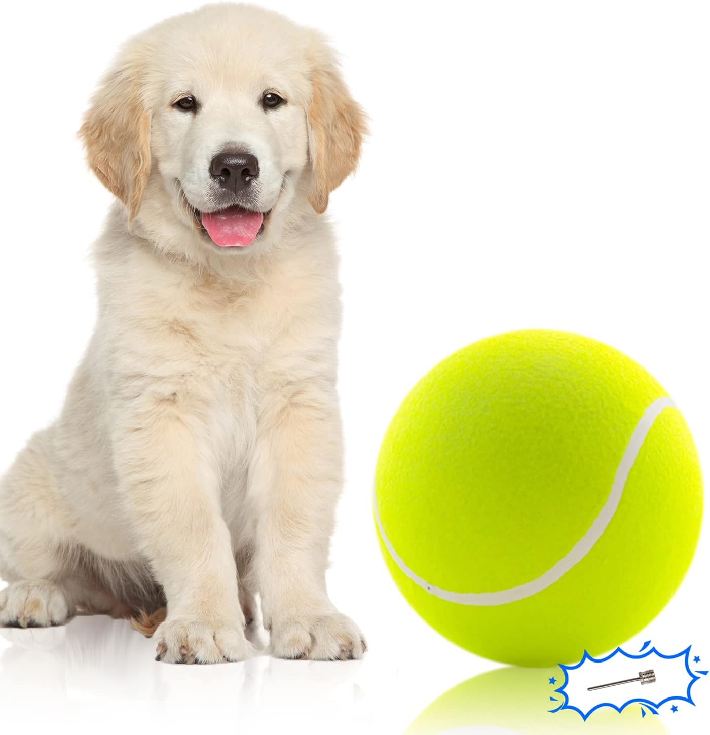 Large Dog Tennis Ball,9.5" Giant Doy Sport Ball Toy,Pet Birthday Gifts Interactive Dog Toys for Small Medium Large Dog