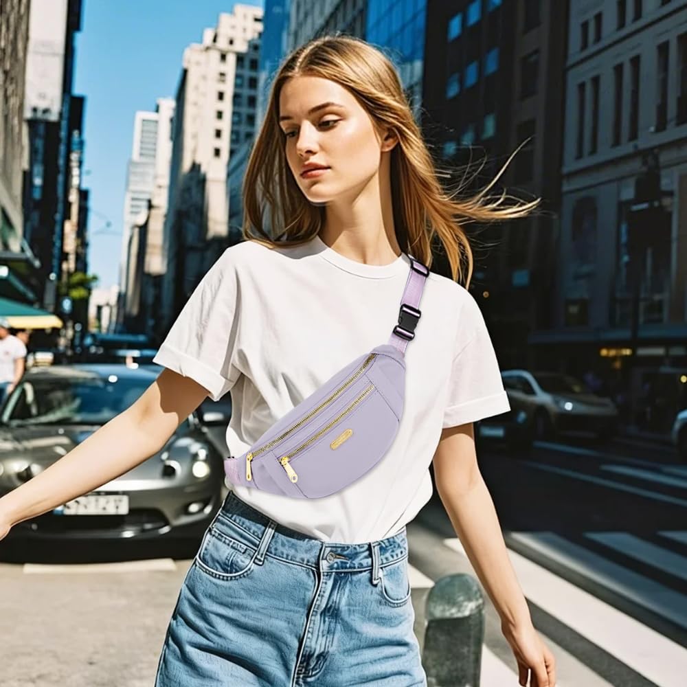 Marsupio Donna Uomo,Marsupio Sportivo de Viaggio,SZMK Fanny Pack Waist,Bum Bag Belt,Marsupi Lavoro a Tracolla Regolabile,Borsa Monospalla da Shopping per Viaggi, running, Uso Quotidiano - Viola
