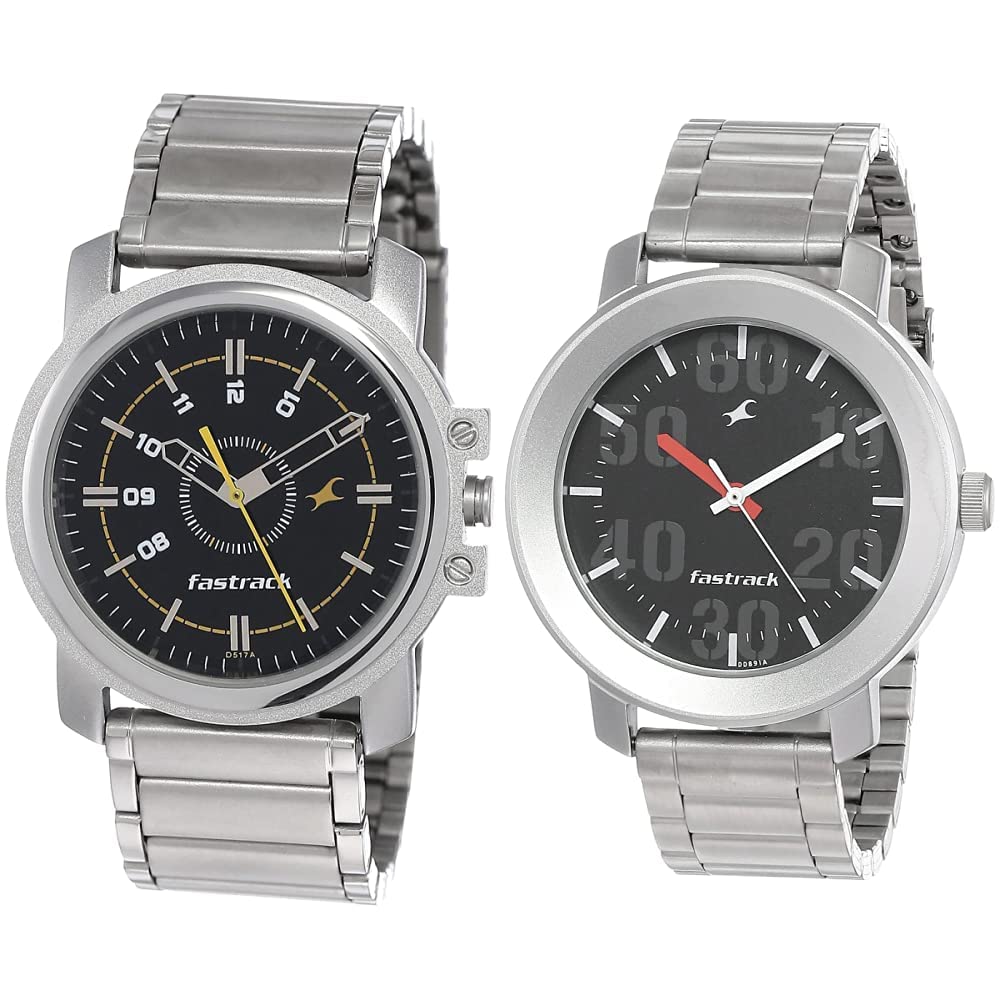 Fastrack Men Stainless Steel Analog Black Dial Watch, Band Color-Silver (B07X1GYX6L) Amazon Price History, Amazon Price Tracker
