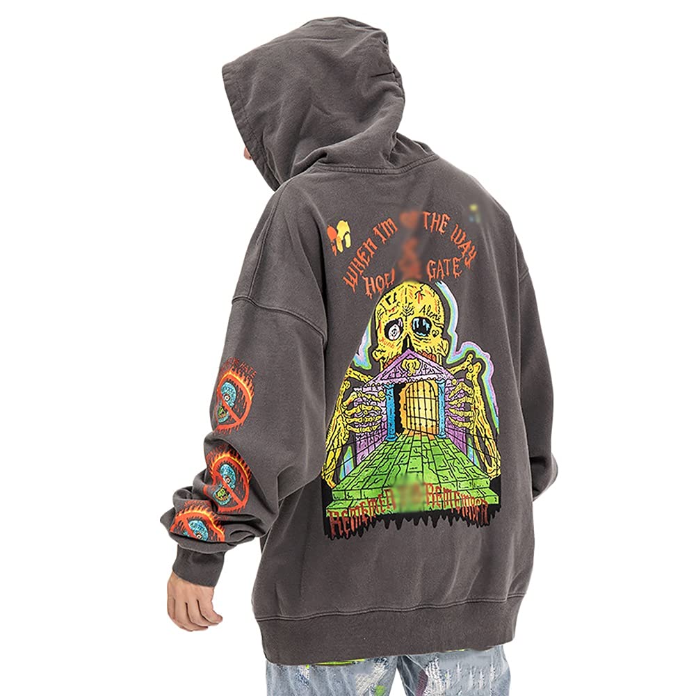 G&F Kanye Uomini Felpa con Cappuccio Hip-Hop Rapper Maglione per Fan Manica Lunga Maglioni
