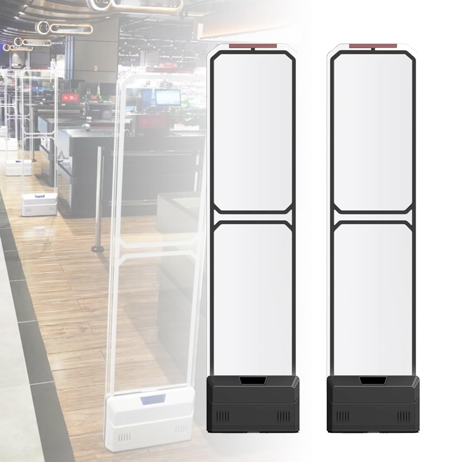 Sistema di cancello antifurto acrilico, sensori di etichette di sicurezza al dettaglio, attrezzature moderne EAS 58kHz per negozi di lusso, design elegante per un'efficace prevenzione dei furti
