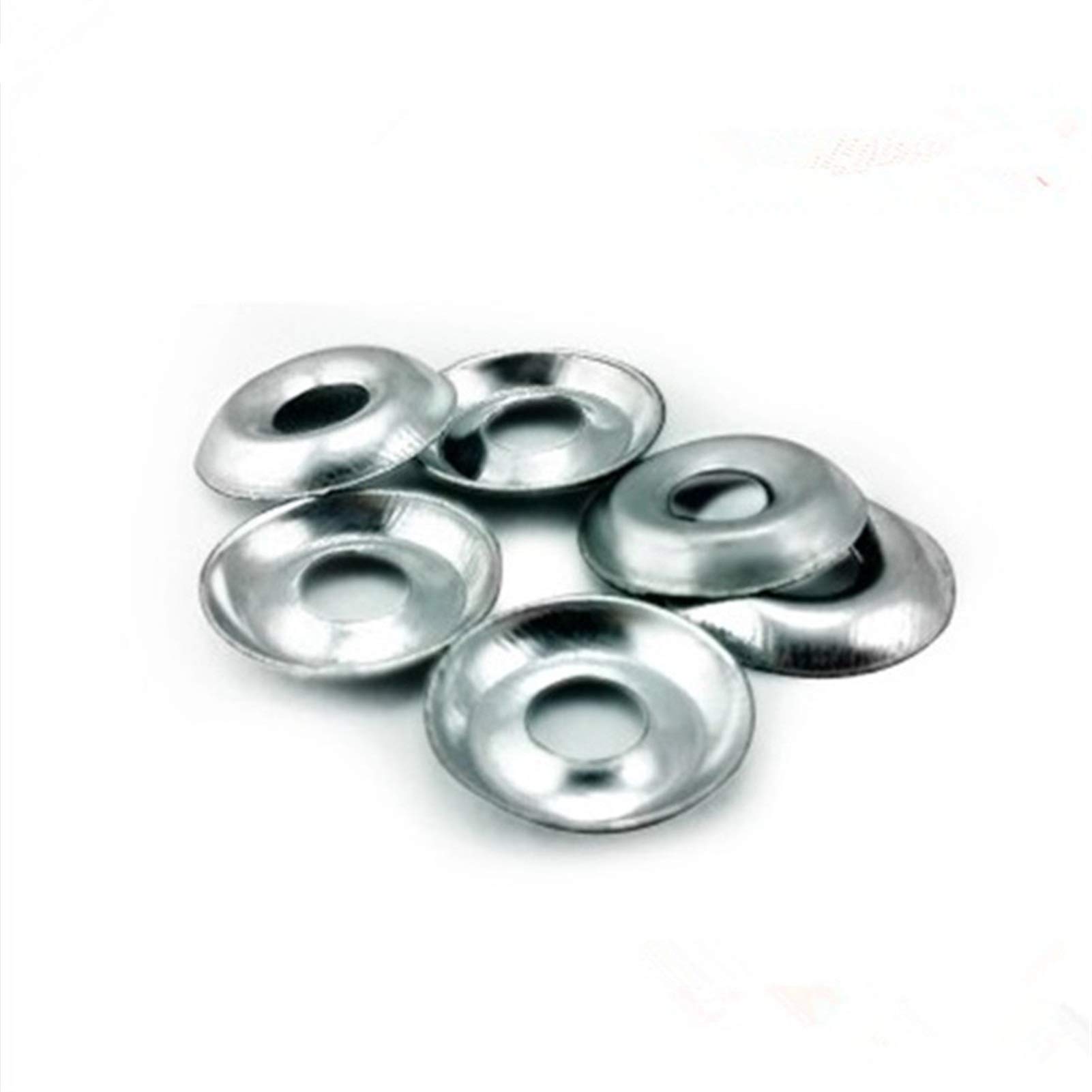 Zkenshan-Arandela Plana 100pcs-1000pcs METRICO ESTÁNDAR M4 M5 M6 Cincillo de Acero Plateado Lavadoras Concave-Convex Hollow Fisheye Junta, Buena Resistencia al Desgaste