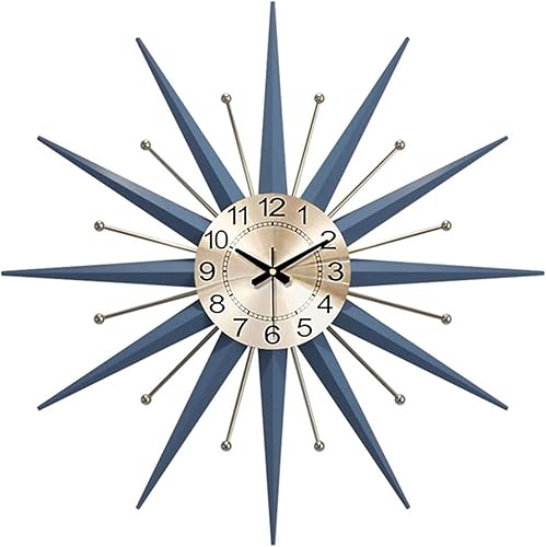 Reloj de pared de metal de mediados de siglo, elegante reloj de pared decorativo de Starburst, funciona con pilas, reloj de arte moderno 3D, para