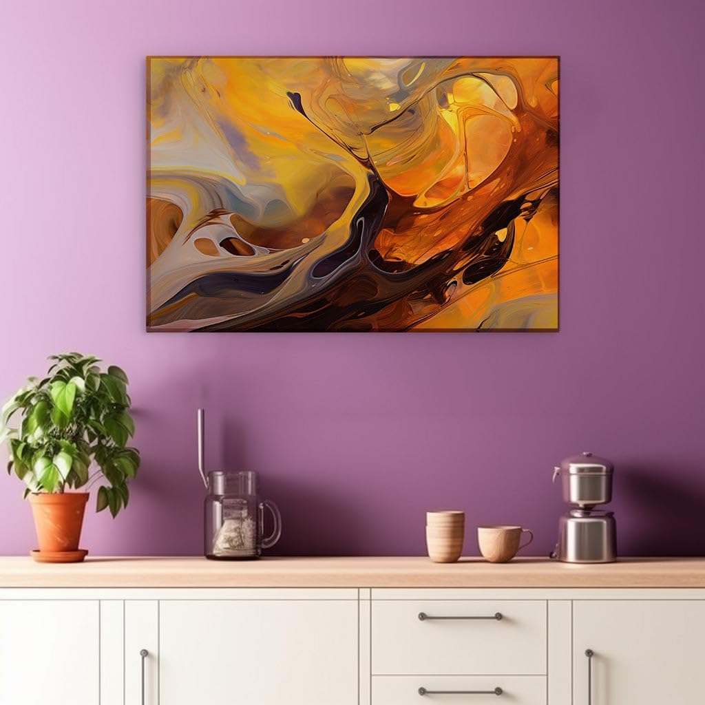 Canvas for Living room. Dancing Hues of Vigor: Capturing Movement in a Vivid Abstract Spectacle, 27 x 18 inch Canvas Wall Art - Contemporary Masterpieces - Modern Home Decor - 69x46 cm (27x18 inch)