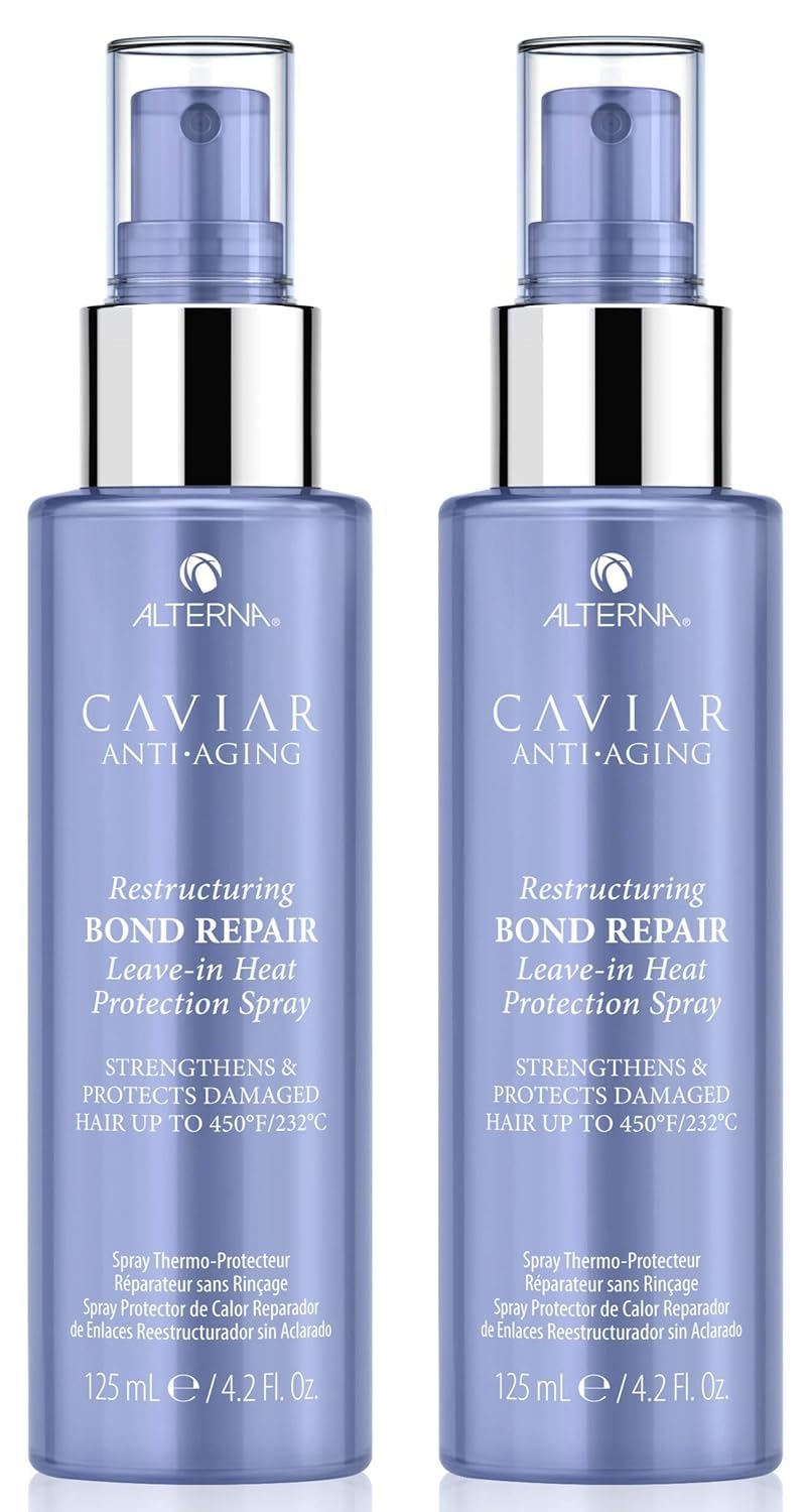 Alterna Caviar Anti-Aging Restructuring Bond Repair Leave-in Heat Protection Spray, 4.2 Fl Oz, Strengthens and Protects Damaged Hair