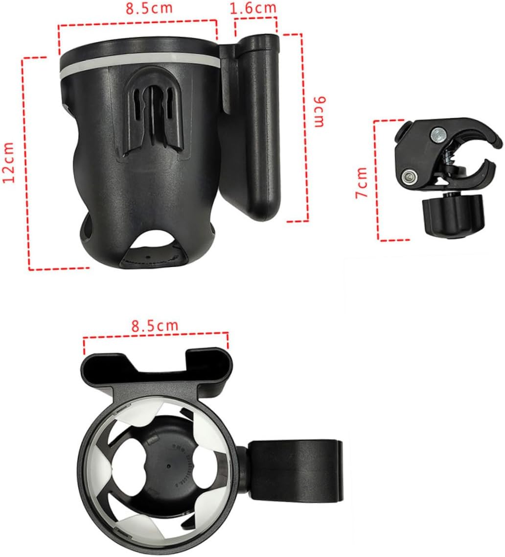 Abaodam Stroller Cup Holder with Phone Storage Abs Drink Bottle Rack for Strollers Wear-Resistant Stable Support for Bottles and Cups Convenience for Outdoor Use