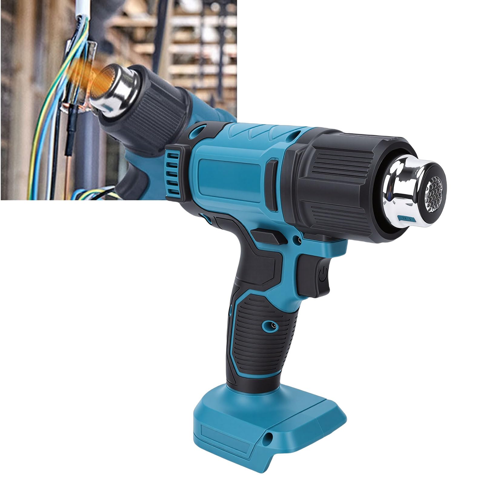 Asixxsix Pistola de Calor Inalámbrica, Pantalla LCD con Batería de Iones de Litio de 350 W Calentamiento Rápido a 1022 F Control de Temperatura Variable 60-540 C Pistola de Calor con Batería de para