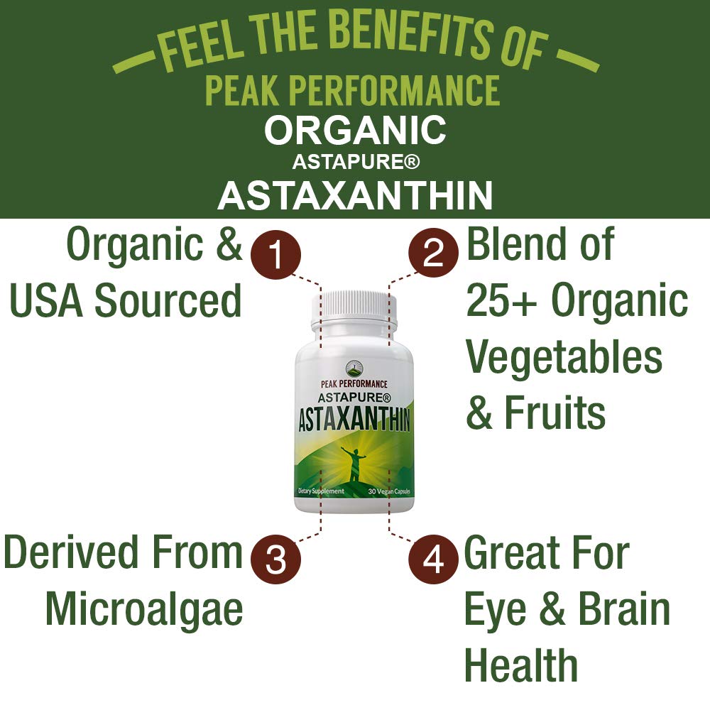Astaxanthin Vegan Capsules. Made with AstaPure Organic Astaxanthin + Organic Coconut Oil for Max