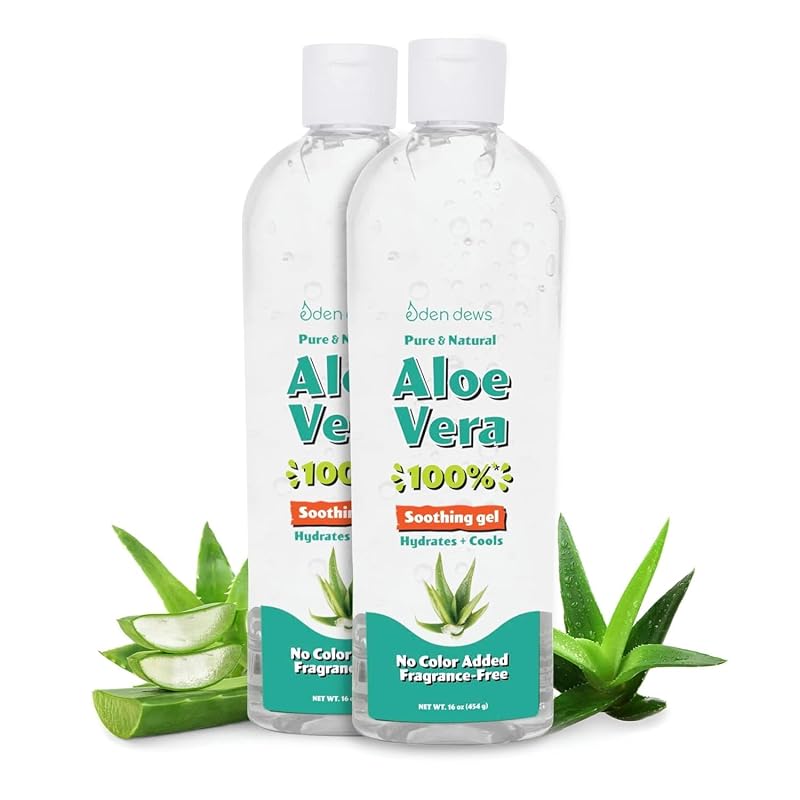 Gel de aloe vera Eden Dews, sem fragrância, 946 mL, pacote com 2